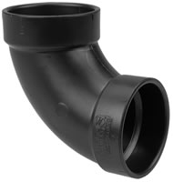 好施快码：967 尼伯科1-1/2吋ABS DWV塑料管件90°弯头 承插X承插 HPS Quick Code: 967 NIBCO 1-1/2” ABS DWV PLASTIC FITTING 90° ELBOW H X H